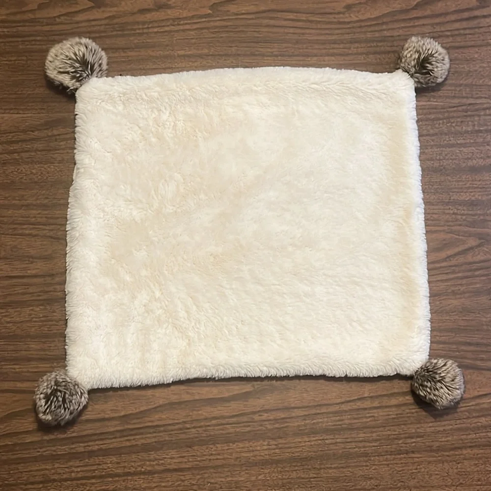 Pier 1 White Faux Fur Pillow Cover